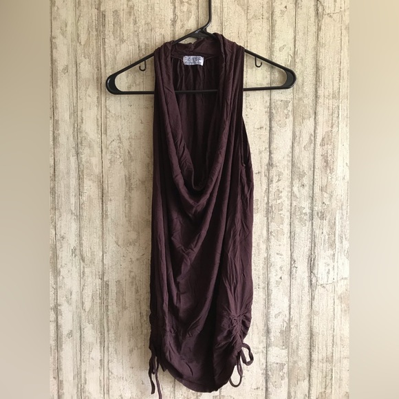 Brown Cowl-neck Tunic Top - Picture 6 of 6